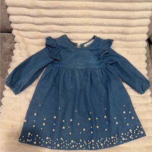 Isobella & Chloe Denim Dress with Pearl Details